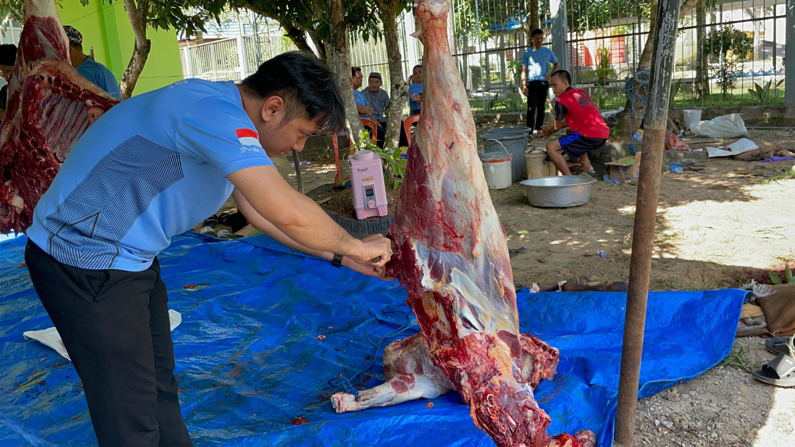 Khidmat dan Penuh Makna, Lapas Narkotika Karang Intan Laksanakan Pemotongan Kurban